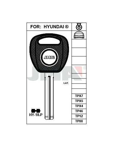 LLAVE JMA TP 00 HY 18.P