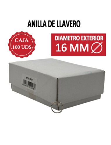 BASI ANILLAS LLAVERO 16MM (EXTERIOR) -CAJA 100 UDS-