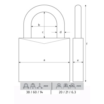 ABUS CANDADO 60/40MM. KA LLAVES IGUALES 6041