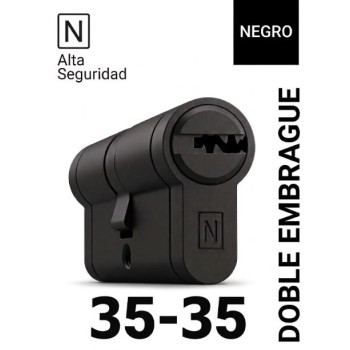 CILINDRO N ALTA SEGURIDAD -HS10- 35X35 NEGRO -DOBLE EMBRAGUE-
