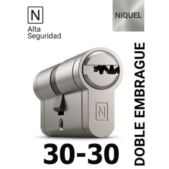 CILINDRO N ALTA SEGURIDAD -HS10- 30X30 NIQ -DOBLE EMBRAGUE-