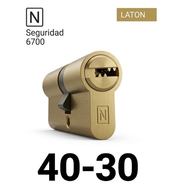 CILINDRO N SEGURIDAD 6700 40X30 LATON