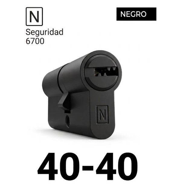 CILINDRO N SEGURIDAD 6700 40X40 NEGRO MATE