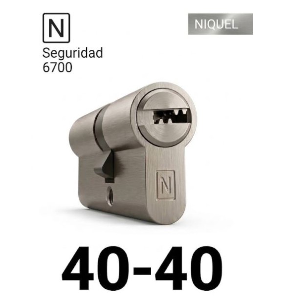 CILINDRO N SEGURIDAD 6700 40X40 NIQUEL