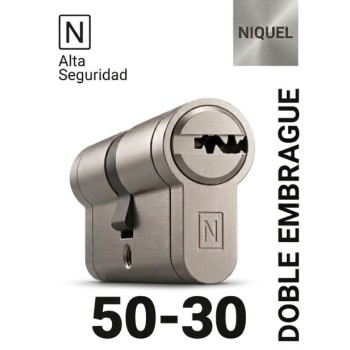 CILINDRO N ALTA SEGURIDAD -HS10- 50X30 NIQ -DOBLE EMBRAGUE-