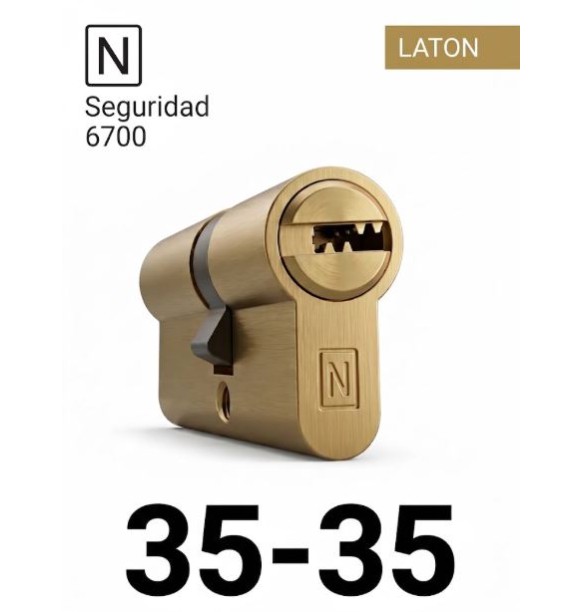 CILINDRO N SEGURIDAD 6700 35X35 LATON