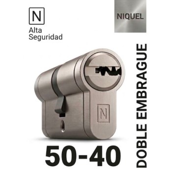 CILINDRO N ALTA SEGURIDAD -HS10- 50X40 NIQ -DOBLE EMBRAGUE-