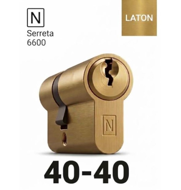CILINDRO N SERRETA 6600 40X40 LATON