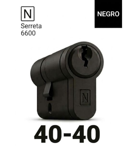 CILINDRO N SERRETA 6600 40X40 NEGRO MATE
