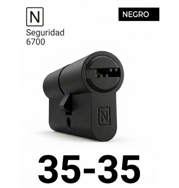 CILINDRO N SEGURIDAD 6700 35X35 NEGRO MATE