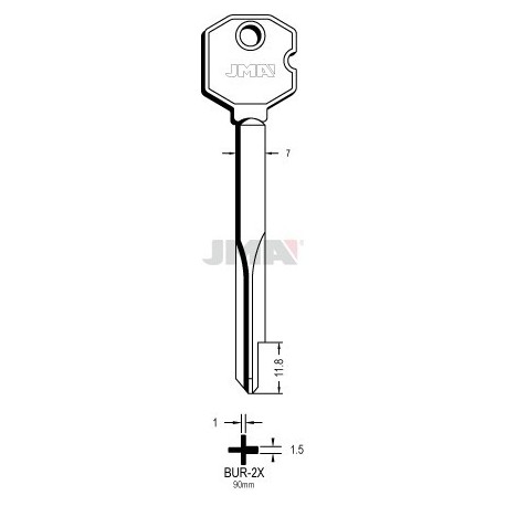 LLAVE JMA CRUCIFORME BUR 2X