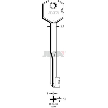 LLAVE JMA CRUCIFORME BUR 3X
