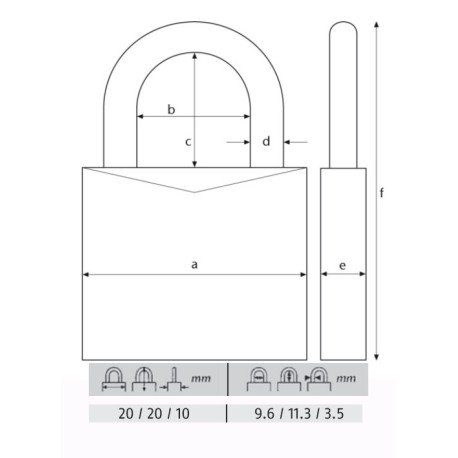 ABUS CANDADO TITALIUM 20MM. 54TI/20