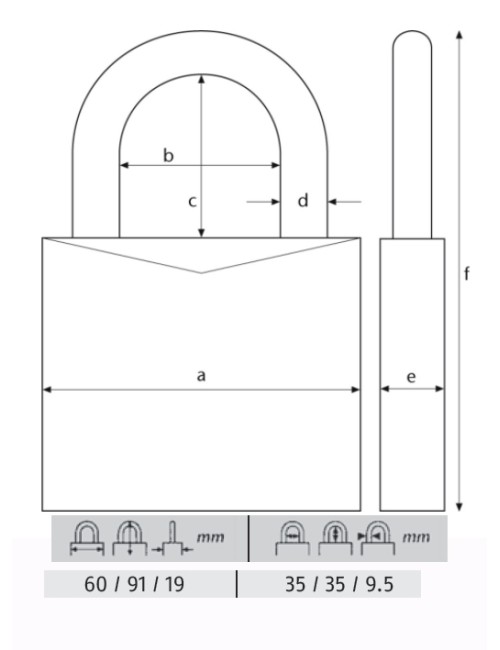 ABUS CANDADO TITALIUM 60MM. 54TI/60
