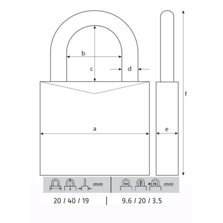 ABUS CANDADO TITALIUM 20MM ARCO L 54TI/20HB20