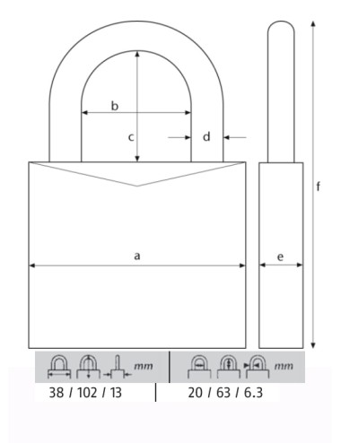 ABUS CANDADO 713/40HB63 KA ARCO XL -LLAVES IGUALES