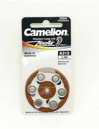CAMELION PILA AUDIFONO -A312 - 1.4V (BLIS 6)